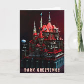 Gothic Haunted Family Victoriaans Red House Greeti Kaart (Voorkant)