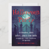 Gothic Haunted Gate Invitation | Spooky Halloween Kaart (Voorkant)