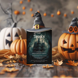 Gothic Haunted House Halloween Kostuumfeest Kaart