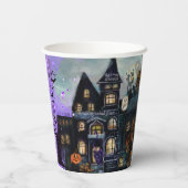 Gothic Haunted House Halloween Party Papieren beke Papieren Bekers (Achterkant)