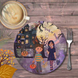 Gothic Haunted House Halloween Party servetten Papieren Bordje