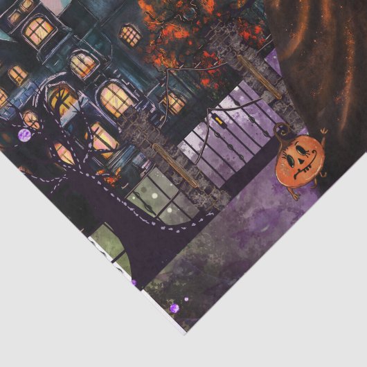 Gothic Haunted House Monster Family Tissue Paper Tissuepapier (Detail)