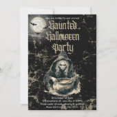Gothic Haunted House Witch Halloween Kostuumfeest Kaart (Voorkant)