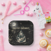 Gothic Haunted House Witch Halloween Kostuumfeest Papieren Bordje (Feest)