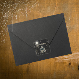 Gothic Haunted House Witch Halloween Party Vierkante Sticker