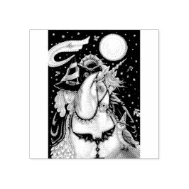 GOTHIC HEADLESS HORSEMAN WITCH, UNICORN RUBBER STE RUBBERSTEMPEL