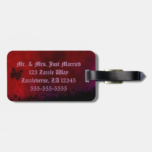 Gothic Heart Bagagelabel (Achterkant horizontaal)