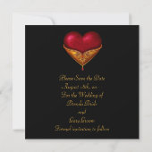 Gothic Heart Black Wedding Bewaar de datum Save The Date (Achterkant)