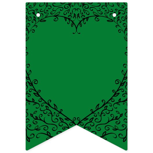 Gothic Heart-Bunting Banner Groen & Zwart 2 (Tweede vlag)