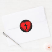 Gothic Heart + Cross Stickers (Zwart + Rood) (Envelop)