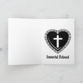 Gothic Heart Cross Valentijn Feestdagen Kaart (Binnen)