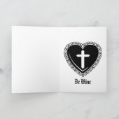 Gothic Heart Cross Valentijn Feestdagen Kaart (Binnen)