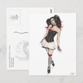 Gothic Heart Doll Briefkaart (Voorkant / Achterkant)