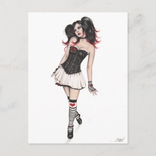 Gothic Heart Doll Briefkaart (Voorkant)