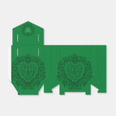 Gothic Heart-Favor Box Tent Style Green & Black Bedankdoosjes (Uitgevouwen)