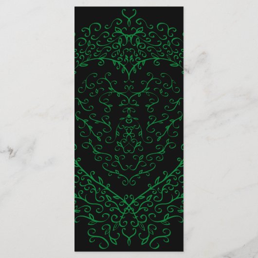 Gothic Heart Flat Menu Green & Black (Achterkant)