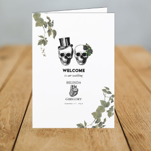 Gothic Heart Floral Skull Bruiloft Orde van Servic Programma