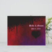 Gothic Heart Folded Wedding Programme (Staand voorkant)
