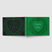 Gothic Heart Guest Book Green & Black Gastenboek (Volledig)