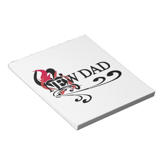 Gothic Heart New Dad T-shirts en cadeautjes Notitieblok (Schuin)