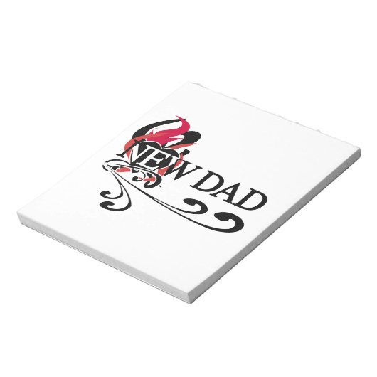 Gothic Heart New Dad T-shirts en cadeautjes Notitieblok (Linkerzijde)