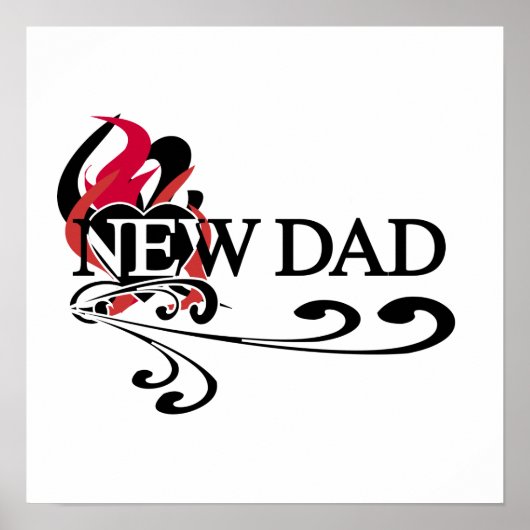 Gothic Heart New Dad T-shirts en cadeautjes Poster (Voorkant)