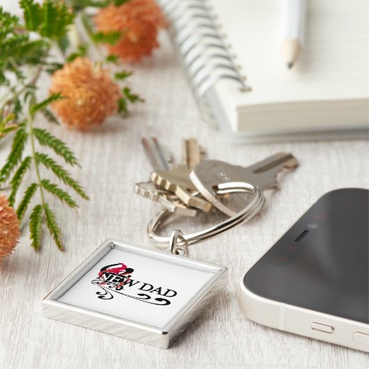 Gothic Heart New Dad T-shirts en cadeautjes Sleutelhanger (Zijkant)