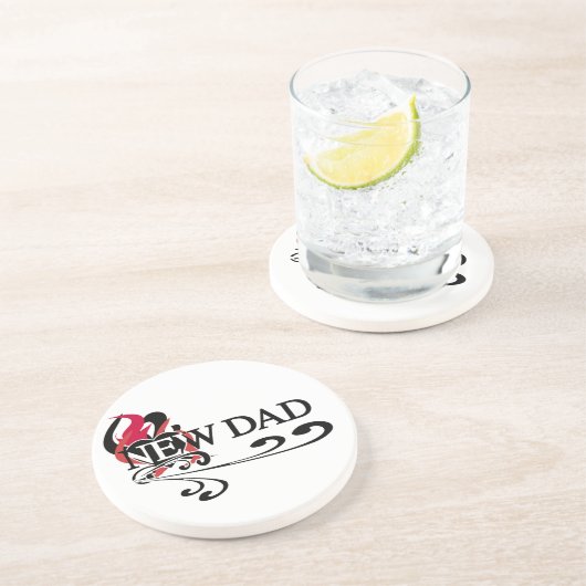 Gothic Heart New Dad T-shirts en cadeautjes Zandsteen Onderzetter (Zijkant)