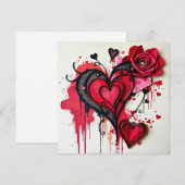 Gothic Heart Note Kaart (Voorkant / Achterkant)