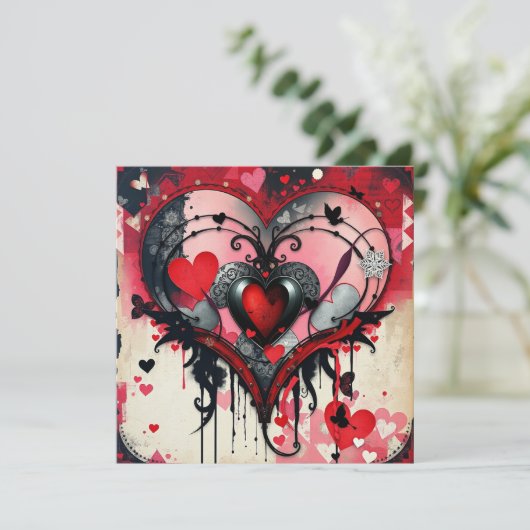 Gothic Heart Note Kaart (Staand voorkant)