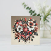 Gothic Heart Note Kaart (Staand voorkant)
