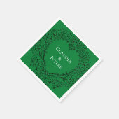 Gothic Heart Paper Napkin Green & Black 1 Servet (Hoek)
