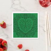 Gothic Heart Paper Napkin Green & Black 4 Servet (Insitu)