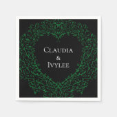 Gothic Heart-Paper Napkin Groen & Zwart 2 Servet (Voorkant)