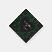 Gothic Heart-Paper Napkin Groen & Zwart 2 Servet (Hoek)