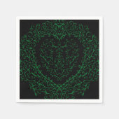 Gothic Heart-Paper Napkin Groen & Zwart 3 Servet (Voorkant)