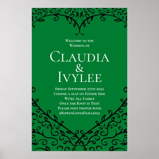 Gothic Heart-Poster Green & Black Poster (Voorkant)