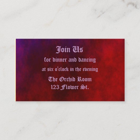 Gothic Heart Reception Kaarten (Voorkant)