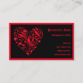 Gothic Heart Red Black Trendy Visitekaartje (Voorkant)