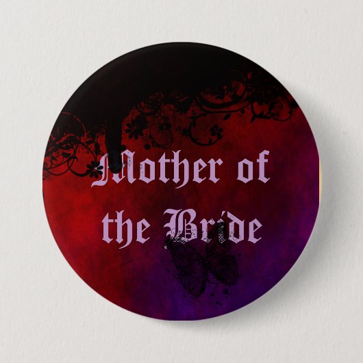 Gothic Heart Ronde Button 7,6 Cm (Voorkant)