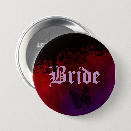 Gothic Heart Ronde Button 7,6 Cm (Voorkant /achterkant)