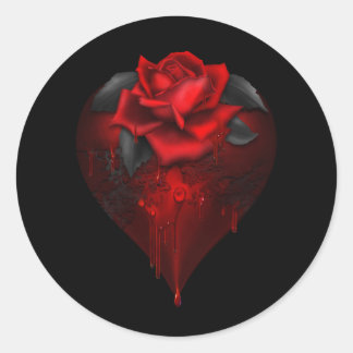 Gothic Heart Ronde Sticker