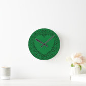 Gothic Heart-Round Acrylwand Klock Green+Black Ronde Klok (Huis)