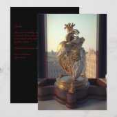 Gothic Heart sculpture op houten display Feestdagenkaart (Voorkant / Achterkant)