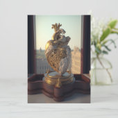 Gothic Heart sculpture op houten display Feestdagenkaart (Staand voorkant)