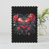 Gothic Heart Valentijns Dag Plat Kaart (Staand voorkant)