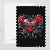 Gothic Heart Valentijns Dag Plat Kaart (Voorkant / Achterkant)