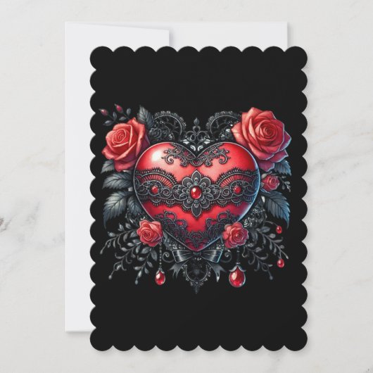 Gothic Heart Valentijns Dag Plat Kaart (Voorkant)