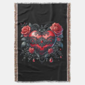 Gothic Heart Valentijns Dag Throw Deken (Voorkant Verticaal)