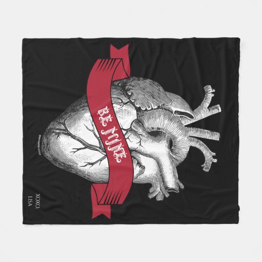 Gothic Heart Valentijnsdag Fleece Deken (Voorkant (Horizontaal))